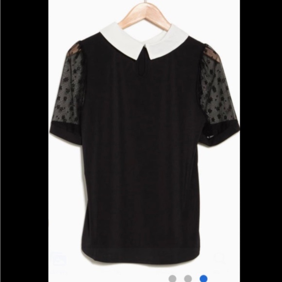 Adrianna Papell Floral Mesh Short Sleeve Crepe Top. Size Extra Small. NEW! - Picture 2 of 2